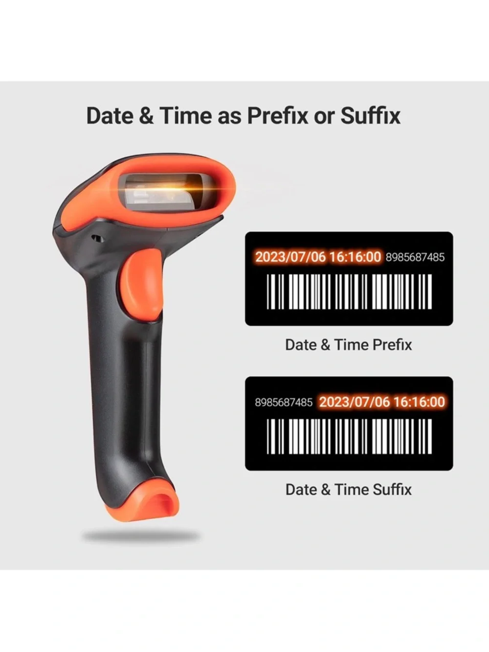 New Barcode Scanner Wireless 1D 2D QR with Stand